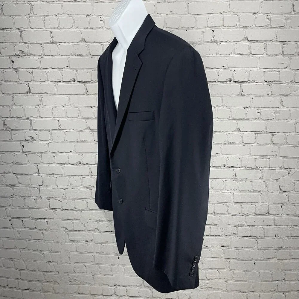 Jos A Bank Dark Navy Blue Gordon Wool 2 Button Vented Notch Suit Blazer Size 44R